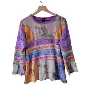 Rising International Multicolor Cotton Patchwork 3/4 Sleeve Shirt